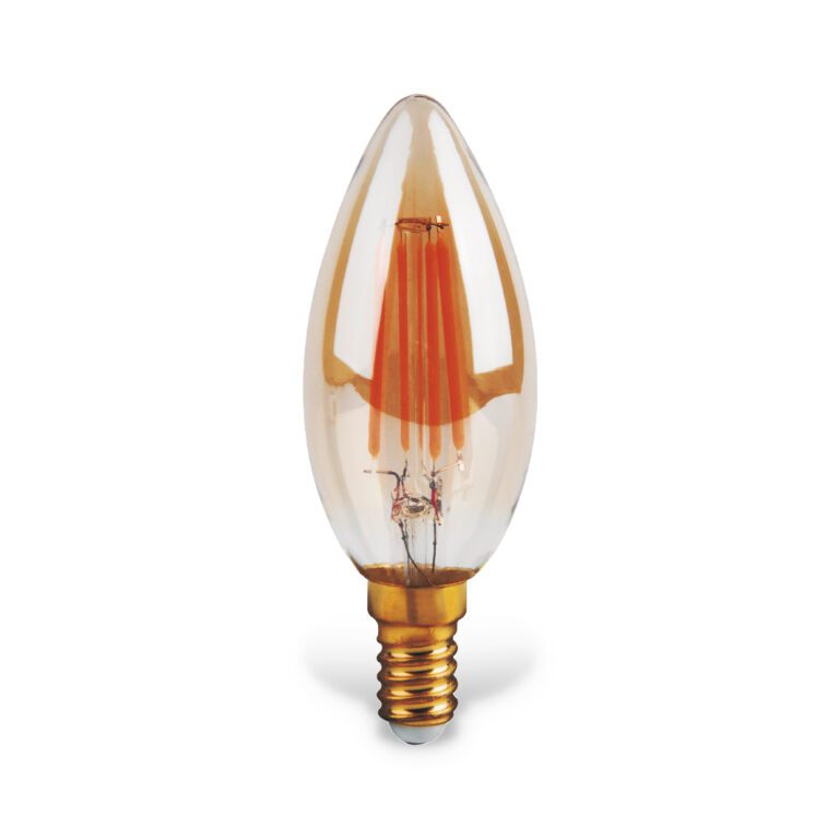Ecolite S.A.S - Bombillo vintage de fuente led f35 tipo vela para enroscar (rosca:e27) vinf354w