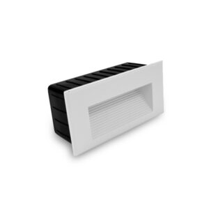 Luminaria empotrable rectangular negro Ecolite, iluminación de escalera o camino para interiores y exteriores. Ecolite sas