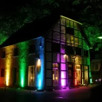Proyector LED RGB Ecolite con control remoto, iluminación multicolor para exteriores