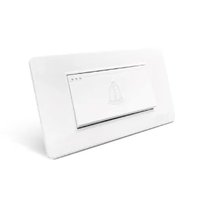 Interruptor de timbre blanco Novatronix, diseño moderno para instalaciones eléctricas residenciales