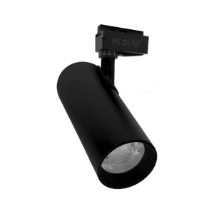 Foco LED de riel negro Ecolite de 20W, iluminación direccional para interiores. Ecolite sas